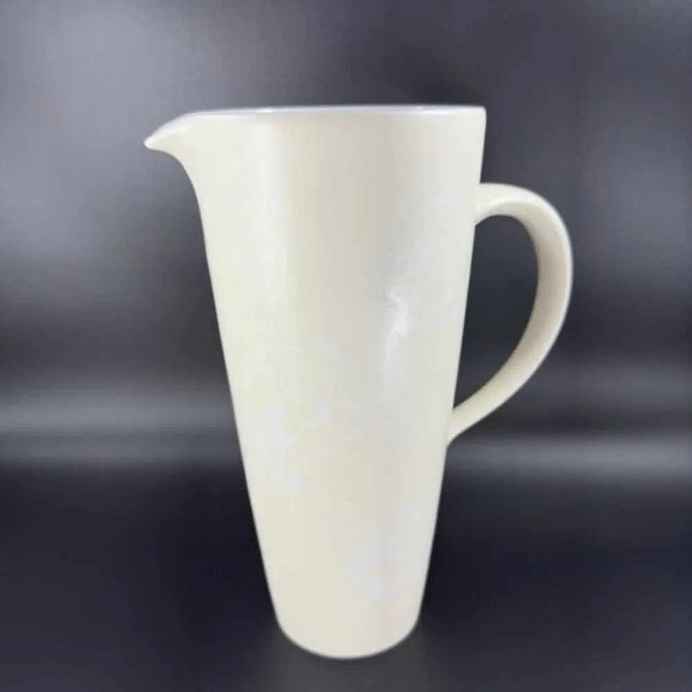 Faria and Bento‎ The White Rose Collection Tall Pitcher Carafe Ceramic Portugal